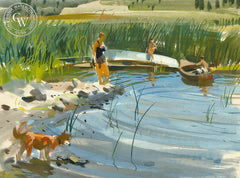 Graydon Pool, 1970, California art by Hardie Gramatky. HD giclee art prints for sale at CaliforniaWatercolor.com - original California paintings, & premium giclee prints for sale