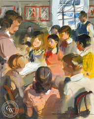 War in a California Yard, 1943, California art by Hardie Gramatky. HD giclee art prints for sale at CaliforniaWatercolor.com - original California paintings, & premium giclee prints for sale
