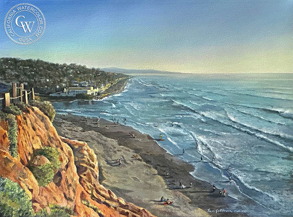 Del Mar Dog Beach by Ken Goldman, an original California oil painting for sale, original California art for sale - CaliforniaWatercolor.com