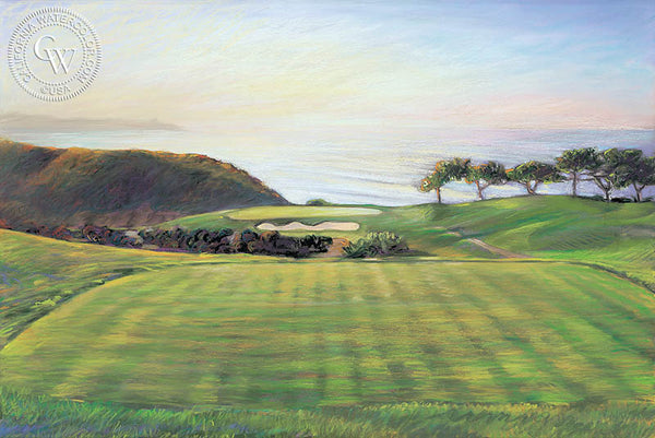 South Course Fairway, Torrey Pines, California art by Ken Goldman. HD giclee art prints for sale at CaliforniaWatercolor.com - original California paintings, & premium giclee prints for sale