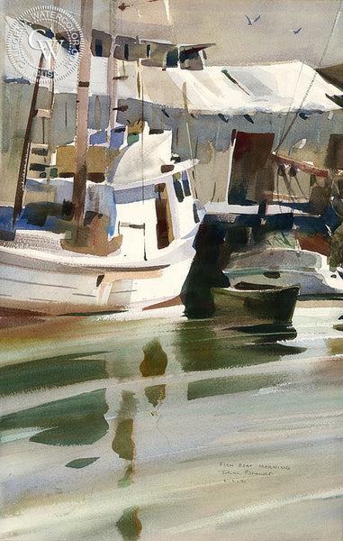 Lazy Morning, 1966, California art by Rex Brandt. HD giclee art prints for sale at CaliforniaWatercolor.com - original California paintings, & premium giclee prints for sale.