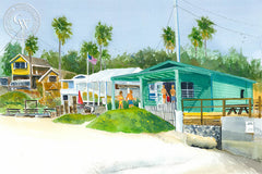 Saladita Log Jam, California watercolor art by Steve Santmyer. HD giclee art prints for sale at CaliforniaWatercolor.com - original California paintings, & premium giclee prints for sale