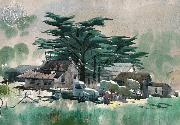 The Old Truck, California art by Art Riley. HD giclee art prints for sale at CaliforniaWatercolor.com - original California paintings, & premium giclee prints for sale