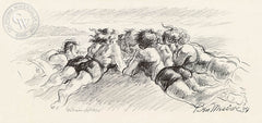 Ben Messick - Beach Party, 1939 - California art - fine art print for sale, giclee watercolor print - Californiawatercolor.com