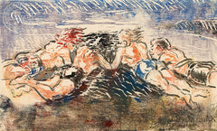 Beach Day, California art by Ben Messick. HD giclee art prints for sale at CaliforniaWatercolor.com - original California paintings, & premium giclee prints for sale
