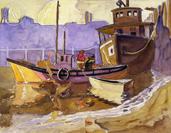 Boat Patterns, California art by Ben Messick. HD giclee art prints for sale at CaliforniaWatercolor.com - original California paintings, & premium giclee prints for sale