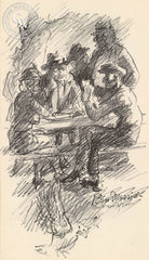 Ben Messick - Card Players - California art - fine art print for sale, giclee watercolor print - Californiawatercolor.com
