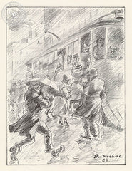 Ben Messick - Rainy Day, 1939 - California art - fine art print for sale, giclee watercolor print - Californiawatercolor.com