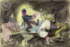 The All Clown Band, California art by Ben Messick. HD giclee art prints for sale at CaliforniaWatercolor.com - original California paintings, & premium giclee prints for sale