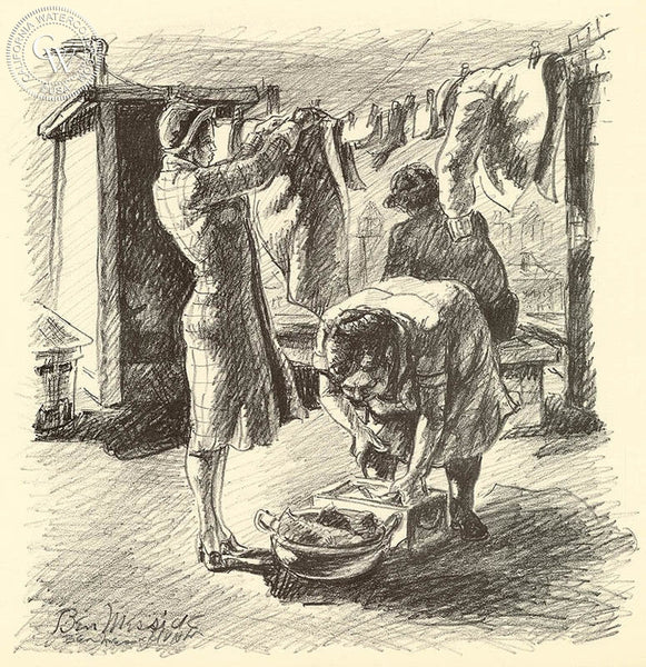 Wash Day, California art by Ben Messick. HD giclee art prints for sale at CaliforniaWatercolor.com - original California paintings, & premium giclee prints for sale