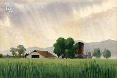 Ben Norris - California Dairy Farm, 1936, California art, original California watercolor art for sale - CaliforniaWatercolor.com