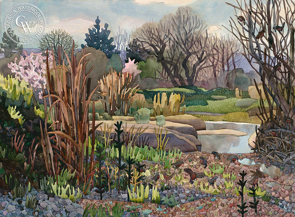 Arroyo Mocho, 1986, California art by Carolyn Lord. HD giclee art prints for sale at CaliforniaWatercolor.com - original California paintings, & premium giclee prints for sale