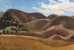 Expectant Hills, 1991, California art by Carolyn Lord. HD giclee art prints for sale at CaliforniaWatercolor.com - original California paintings, & premium giclee prints for sale