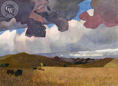 Grazing Clouds, 1987, California art by Carolyn Lord. HD giclee art prints for sale at CaliforniaWatercolor.com - original California paintings, & premium giclee prints for sale