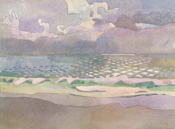 Peaceful Pacific, Torrey Pines, 2008, a California watercolor painting by Carolyn Lord. HD giclee art prints for sale at CaliforniaWatercolor.com - original California paintings, & premium giclee prints for sale