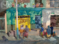 Santa Maria Shadows, 1983, California art by Carolyn Lord. HD giclee art prints for sale at CaliforniaWatercolor.com - original California paintings, & premium giclee prints for sale