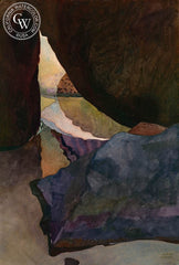 Secret Pool, 1989, California art by Carolyn Lord. HD giclee art prints for sale at CaliforniaWatercolor.com - original California paintings, & premium giclee prints for sale