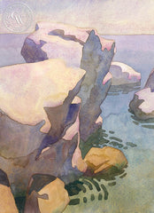 Shell Beach, 2017, a California watercolor painting by Carolyn Lord. HD giclee art prints for sale at CaliforniaWatercolor.com - original California paintings, & premium giclee prints for sale