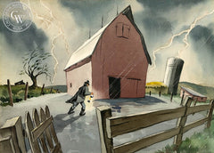 Stormy Night, 1935, California art by Claude Coats. HD giclee art prints for sale at CaliforniaWatercolor.com - original California paintings, & premium giclee prints for sale