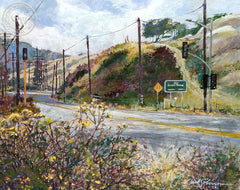 Laguna Canyon, California art by David Solomon. HD giclee art prints for sale at CaliforniaWatercolor.com - original California paintings, & premium giclee prints for sale