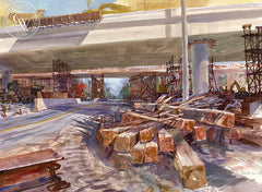 The Ol' Toll Road, California art by David Solomon. HD giclee art prints for sale at CaliforniaWatercolor.com - original California paintings, & premium giclee prints for sale