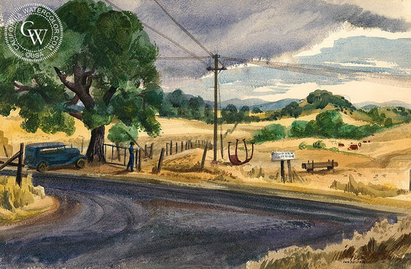 Pilot Hill, California art by Don Bester. HD giclee art prints for sale at CaliforniaWatercolor.com - original California paintings, & premium giclee prints for sale