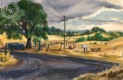 Pilot Hill, California art by Don Bester. HD giclee art prints for sale at CaliforniaWatercolor.com - original California paintings, & premium giclee prints for sale