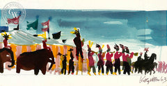 Circus Parade Begins, 1963, from the movie Circus World starring John Wayne, California art by Dong Kingman. HD giclee art prints for sale at CaliforniaWatercolor.com - original California paintings, & premium giclee prints for sale