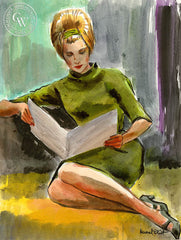 Studying, art by Duval Eliot, California artist, Californiawatercolor.com