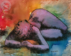 Watercolor Nude, 1960s, art by Duval Eliot, California artist, Californiawatercolor.com
