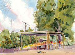 Orange Farm, Hemet, CA, California art by Ed Kelly. HD giclee art prints for sale at CaliforniaWatercolor.com - original California paintings, & premium giclee prints for sale