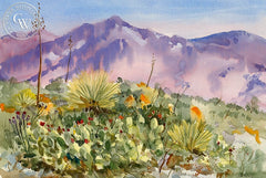 San Gabriel Canyon, CA, California art by Ed Kelly. HD giclee art prints for sale at CaliforniaWatercolor.com - original California paintings, & premium giclee prints for sale