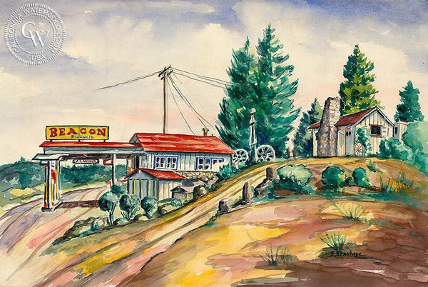 Beacon Products, California art by Elmer Stanhope. HD giclee art prints for sale at CaliforniaWatercolor.com - original California paintings, & premium giclee prints for sale