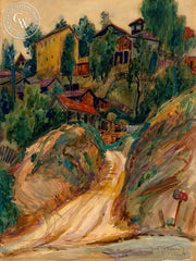 Chavez Ravine, Los Angeles, 1932, California art by Emil Kosa Jr.. HD giclee art prints for sale at CaliforniaWatercolor.com - original California paintings, & premium giclee prints for sale