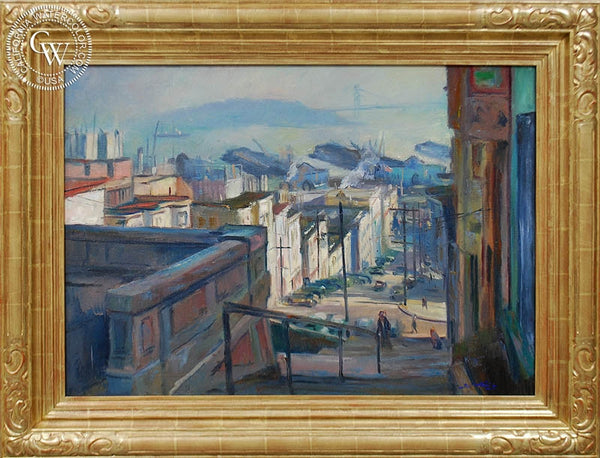 Emil Kosa Jr. - North Beach, San Francisco, c. 1942, an original California oil painting for sale, original California art for sale - CaliforniaWatercolor.com