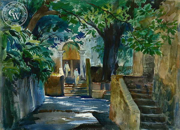 San Francisco Quadra, 1943, California art by Emil Kosa Jr.. HD giclee art prints for sale at CaliforniaWatercolor.com - original California paintings, & premium giclee prints for sale