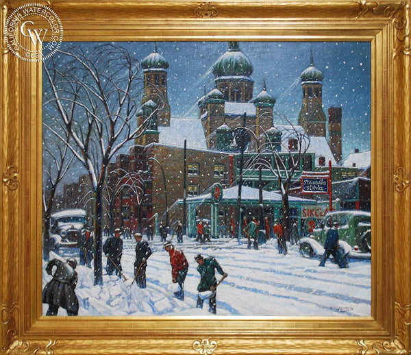 Frank J. Gavencky - At Work, 1937, an original California oil painting for sale, original California art for sale - CaliforniaWatercolor.com