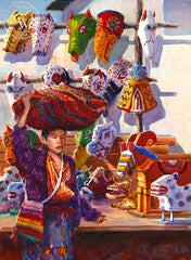 Market Day, Chichicastenango, Guatemala, California art by Frank LaLumia. HD giclee art prints for sale at CaliforniaWatercolor.com - original California paintings, & premium giclee prints for sale