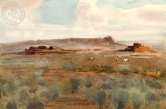 Wild Horses, California art by Frank LaLumia. HD giclee art prints for sale at CaliforniaWatercolor.com - original California paintings, & premium giclee prints for sale