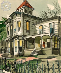 1006 6th Ave. (Grandfather's House in Oakland), California art by George Post. HD giclee art prints for sale at CaliforniaWatercolor.com - original California paintings, & premium giclee prints for sale