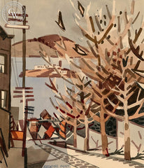 Hyde Street Hill, California art by George Post. HD giclee art prints for sale at CaliforniaWatercolor.com - original California paintings, & premium giclee prints for sale