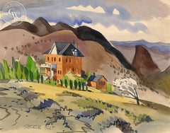 St. Mary's Art Center, Virginia City, California art by George Post. HD giclee art prints for sale at CaliforniaWatercolor.com - original California paintings, & premium giclee prints for sale