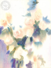 Peach Roses, California art by Glen Knowles. HD giclee art prints for sale at CaliforniaWatercolor.com - original California paintings, & premium giclee prints for sale