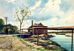 The Guard Rail, California art by Gordon Grant. HD giclee art prints for sale at CaliforniaWatercolor.com - original California paintings, & premium giclee prints for sale