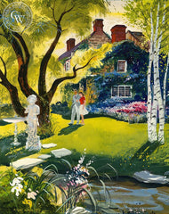 Afternoon Walk, (Westport), c. 1950's, California art by Hardie Gramatky. HD giclee art prints for sale at CaliforniaWatercolor.com - original California paintings, & premium giclee prints for sale