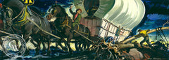 Conestoga Bells, 1950, by Hardie Gramatky. An illustration for Country Gentlemen Magazine, California Watercolor art. HD giclee art prints for sale at CaliforniaWatercolor.com - original California paintings, & premium giclee prints for sale
