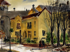 Johanna's Beauty Shop, California art by Horace S. Page. HD giclee art prints for sale at CaliforniaWatercolor.com - original California paintings, & premium giclee prints for sale