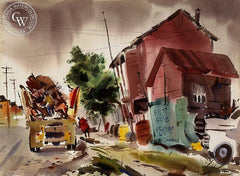 The Junk Man, California art by Horace S. Page. HD giclee art prints for sale at CaliforniaWatercolor.com - original California paintings, & premium giclee prints for sale