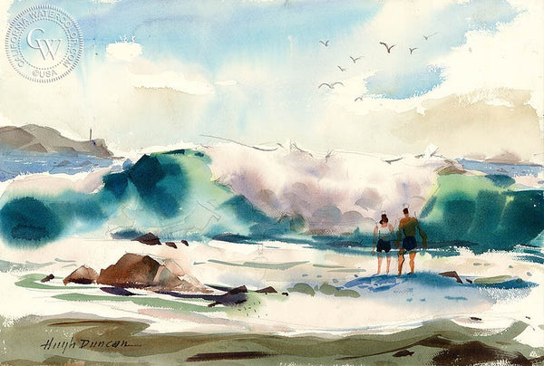 Newport Beach, California art by Hugh Duncan. HD giclee art prints for sale at CaliforniaWatercolor.com - original California paintings, & premium giclee prints for sale