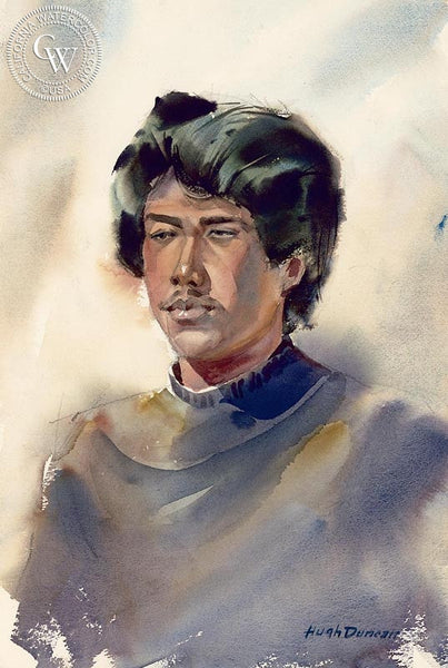 Still Life, Man, California art by Hugh Duncan. HD giclee art prints for sale at CaliforniaWatercolor.com - original California paintings, & premium giclee prints for sale